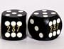 15mm Precision Backgammon Dice, Opaque Black, Serial #