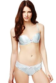 Limited Collection Panelled Floral Lace Padded A-DD Bra with Silk