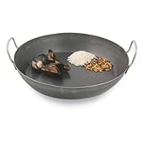 World Cuisine 19 5/8 Inch Black Steel Paella Pan