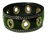 41nhIWdZxSL. SL160  Coach Patent Black Leather Brass Gold Grommet Bracelet