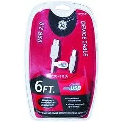 Ge Ho97891 A-Male To B-Male Usb 2.0 Device Cable (6 Ft)