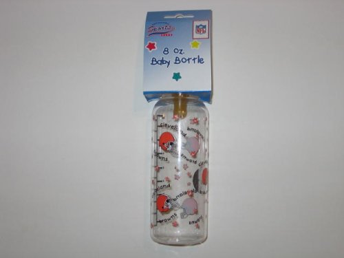 CLEVELAND BROWNS 8 oz. Team Logo BABY BOTTLE with Measuring Guide by Haddad
