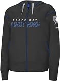 Tampa Bay Lightning -Black- Women's Dazzle Trim Hooded Sweatshirt