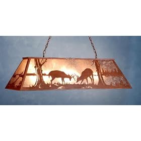 48"L Battling Bucks Oblong Pendant