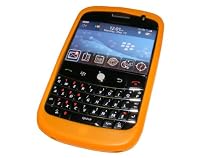 iGadgitz Orange Silicone Skin Case Cover for BlackBerry Bold 9000 + Screen Protector