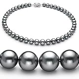 Grey 8-10.5mm AAA+ Tahitian Pearl Necklace 16 inch Choker Length