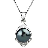 Julia Black 7-8mm AAA Japanese Akoya 18 Karat Gold Pearl Pendant