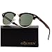 GQUEEN Classic Horn Rimmed Semi Rimless Polarized Sunglasses for Men Women GQO6
