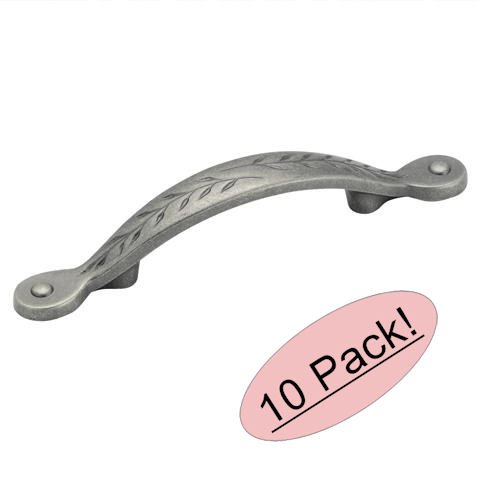 Amerock BP1580-WN Inspirations Leaf Weathered Nickel Cabinet Hardware Handle Pull - 3