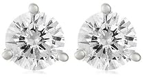 14k White Gold Diamond Martini-Set Stud Earrings (.28 cttw, I-J Color, I2 Clarity)
