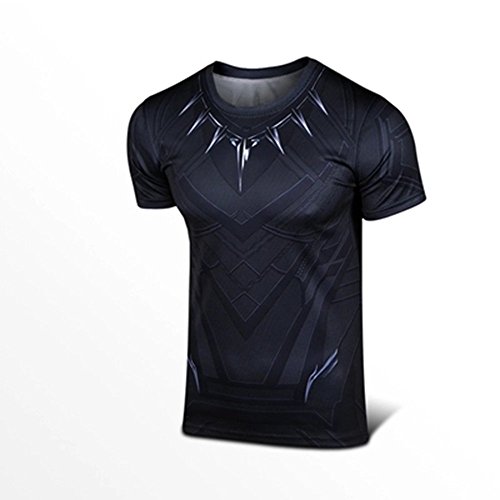 BFJ Captain America Civil War Black Panther T-Shirt Men' s Short Sleeve Shirt