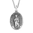 Sterling Silver Oval St Jude Medal with Antique Finish, 20"