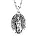 Sterling Silver Oval St Jude Medal with Antique Finish, 20"