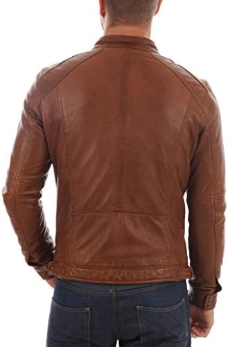 Standard Leather Mens Motorcycle Lambskin Leather Jacket SL02126 - Small