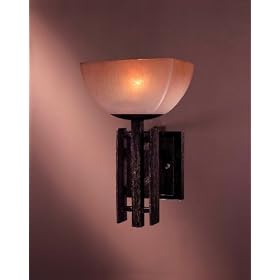Minka Lavery Lineage 6270-357 Small Glass 1 Light 75 watt (11"H x 7"W) Sconce Lighting in Iron Oxide