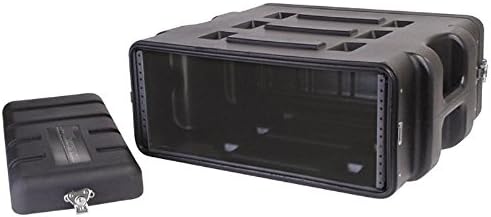 Pro Audio DJ Stackable ABS Rack Mount Flight Case Stackable Electronic Equipment Case- Four Rack Spaces 4RU