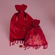 Valetine's Day Burgundy 7-in x 9-in Velvet Sheer Beaded Bag