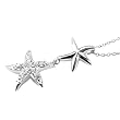 Sterling Silver Colorless Cubic Zirconia Starfish Necklace .925 Stamp Hypoallergenic