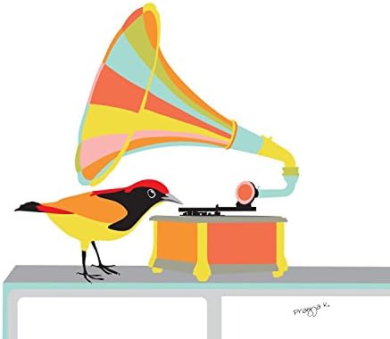 Bird Gramophone Nursery Art Print