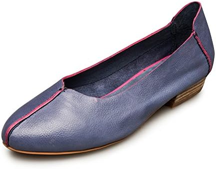 Provocante Women's Leather Simple Comfort Slip-on Glove Shoes Ballet Flats (9, Celadon)