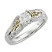 14 Karat Yellow and White Gold Celtic Semi-Set Diamond Engagement Ring