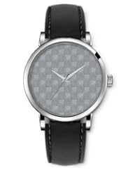 SPRAWL Aanalog Fashion Series Silver Ladies Watches of Genuine Black Leather Strap,Unique Wrist Watch for Women Girls Designed with Gray cubes