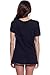 Alexander + David Women's Slub Cotton Modal Tops Burnout Loose V-Neck Boyfriend T-Shirt Stitch Back Casual Tee (Black, Medium)