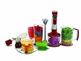 Wolfgang Puck WPIB2020R Stainless-Steel Immersion Handheld Blender with Attachments, Red