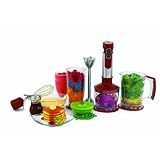 Wolfgang Puck WPIB2020R Stainless-Steel Immersion Handheld Blender with Attachments, Red
