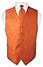 Men's Paisley Design Dress Vest & NeckTie BURNT ORANGE Color Neck Tie Set