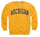 Michigan Wolverines Gold Arch Crewneck Sweatshirt
