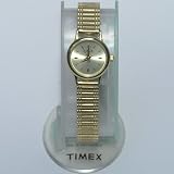 Timex H3Y962 Womens Gold-Tone Round Gold Dial Analog Dress Watch with Gold-Tone Expansion Band