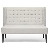Baxton Studio Owstynn Linen Modern Banquette Bench, Beige