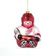 Detroit Red Wings NHL Glass Snowman Ornament (5.5")