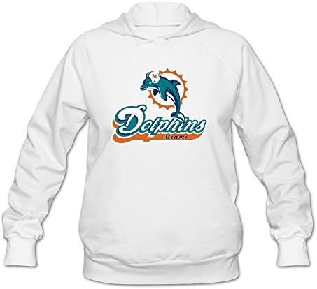 MeiLee Women's Miami Dolphins Logo Hoodies White XXL