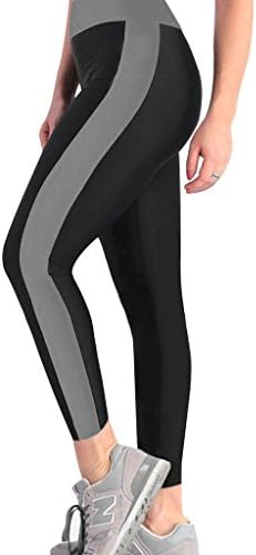 iLoveSIA Women's Tight Ankle Legging Capri US Size M Black+Grey