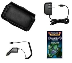 Cell Phone Accessories Bundle for HTC Touch Pro / HTC FUZE (Includes; Premium Leather Side Carry Case, Rapid Car Charger, Home Wall Charger, Generation X Antenna Booster)