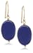 14k Yellow Gold 12x15mm Oval Lapis Earrings
