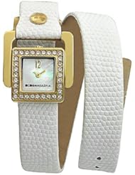 BCBGMAXAZRIA Womens BG6369 Arabasque Custom Hinged Square Case with Pavé Stone Detail Watch