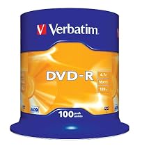 Verbatim 43549 DVD-R, 16x, 4.7GB, 100 Pack