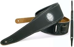 Black 'Padded Series' Faux Leather Guitar Strap for Electric/Acoustic/Bass Guitar