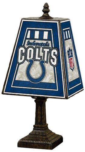Indianapolis Colts 14 Inch Art Glass Lamp