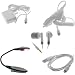 GTMax 5 pcs-Rapid Car Charger with IC Chip + Home Travel Charger (110-240v) + 2-In-1 USB Data Hotsync & Charging Cable + White Stereo Headset with Soft Gel Earbud + Black LED Clip-On Reading Book Light For Amazon Kindle 2 / DX