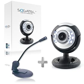 Sogatel - Skype compatible 6 LED webcam + FREE Skype Microphone - Windows 7/Vista/XP