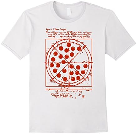 Men's Vitruvian Pizza TShirt Large White