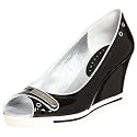 BCBGirls Women's Cally Peep Toe Wedge
