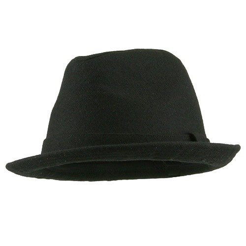 Wool Blend Stripe Fedora Hat-Black Solid W19S47A