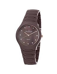 Skagen Womens 817SDXCR Ceramic Brown Ceramic Watch