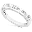 1/2ctw Princess & Round Diamond Band in 14Kt White Gold (HI/I1-I2)