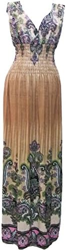 V Collar Peacock Bohemia Long Beach Maxi Dress Size XL (C20)